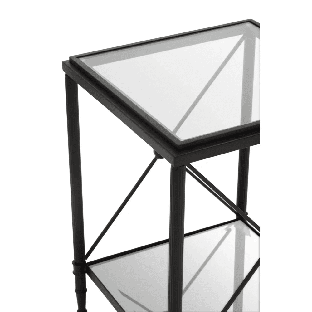Vertex Square Black Finish Side Table