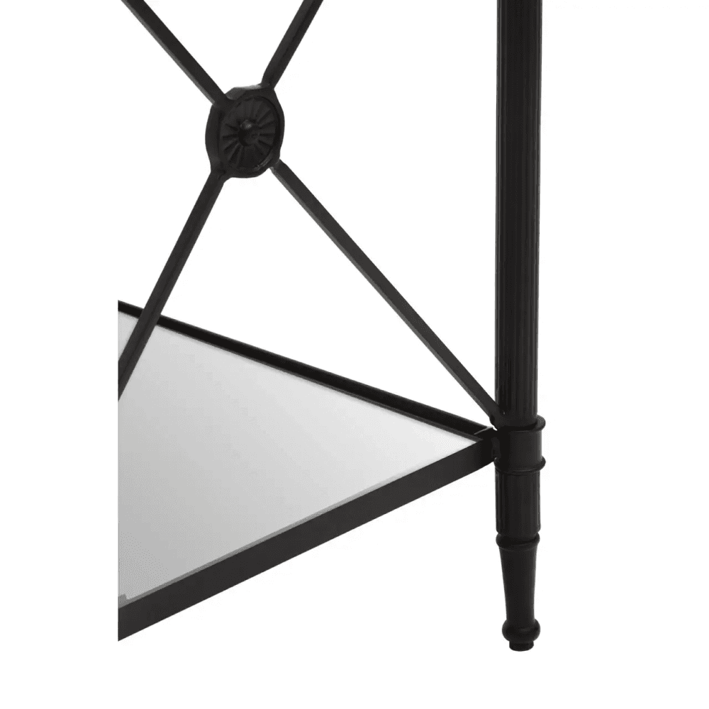 Vertex Square Black Finish Side Table