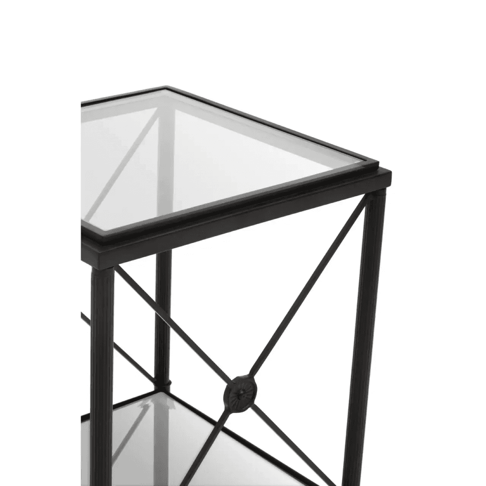 Vertex Square Black Finish Side Table