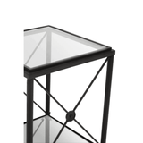 Vertex Square Black Finish Side Table