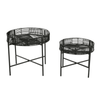 Kalimantan Set Of 2 Black Rattan Side Tables
