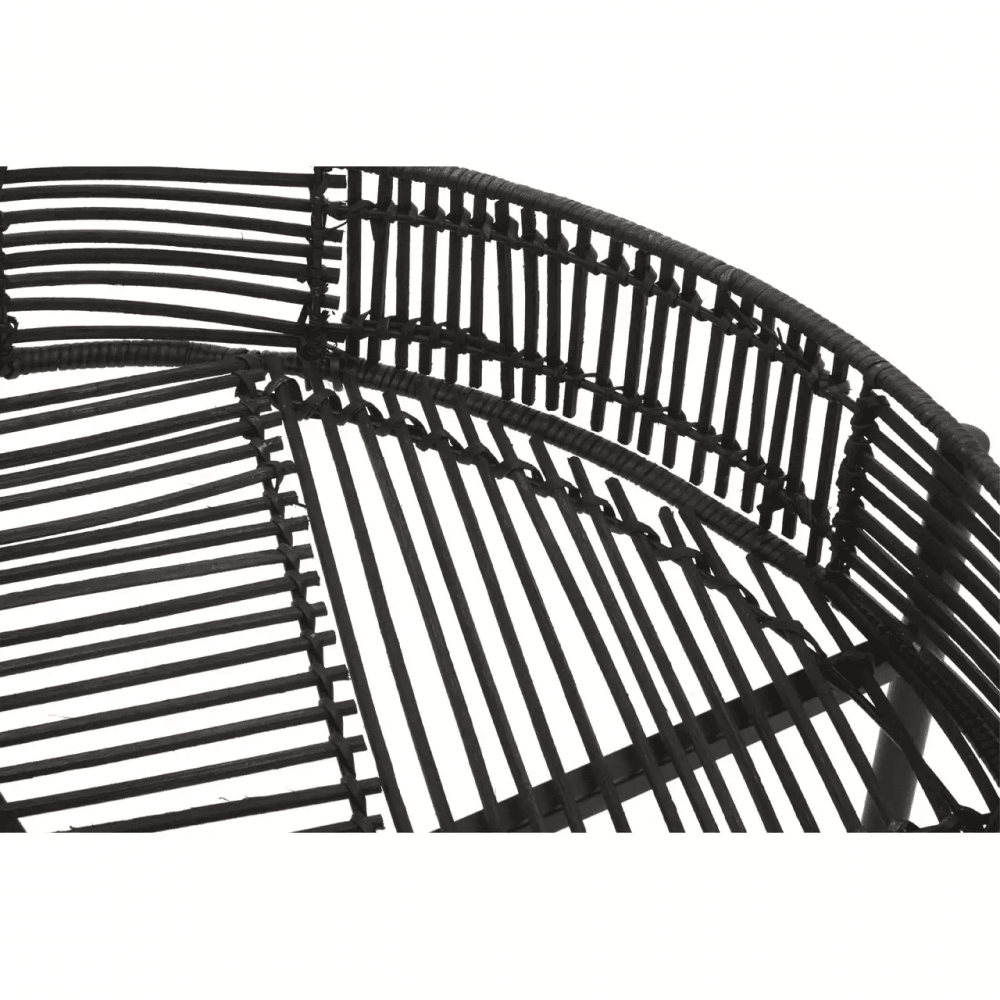 Kalimantan Set Of 2 Black Rattan Side Tables