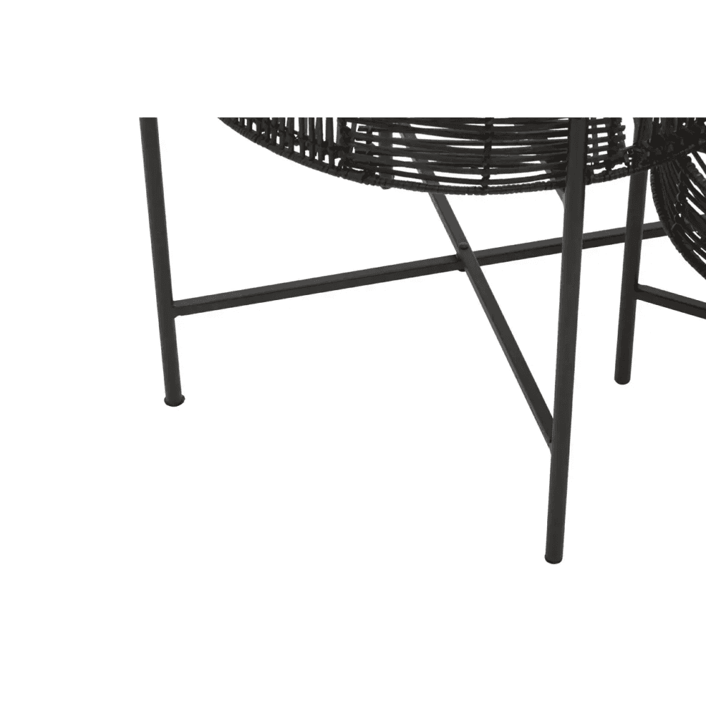 Kalimantan Set Of 2 Black Rattan Side Tables