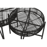 Kalimantan Set Of 2 Black Rattan Side Tables
