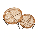 Kalimantan Set Of 2 Natural Rattan Side Tables