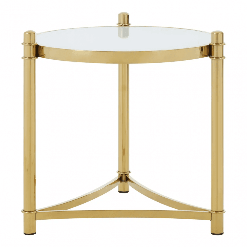 Astral White Tempered Glass Side Table