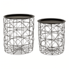Calista Set Of 2 Black Wire Basket Tables