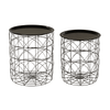Calista Set Of 2 Black Wire Basket Tables