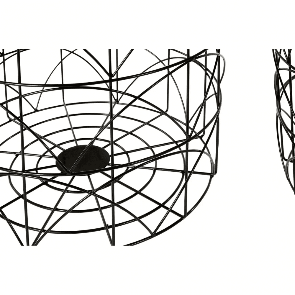Calista Set Of 2 Black Wire Basket Tables