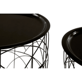Calista Set Of 2 Black Wire Basket Tables