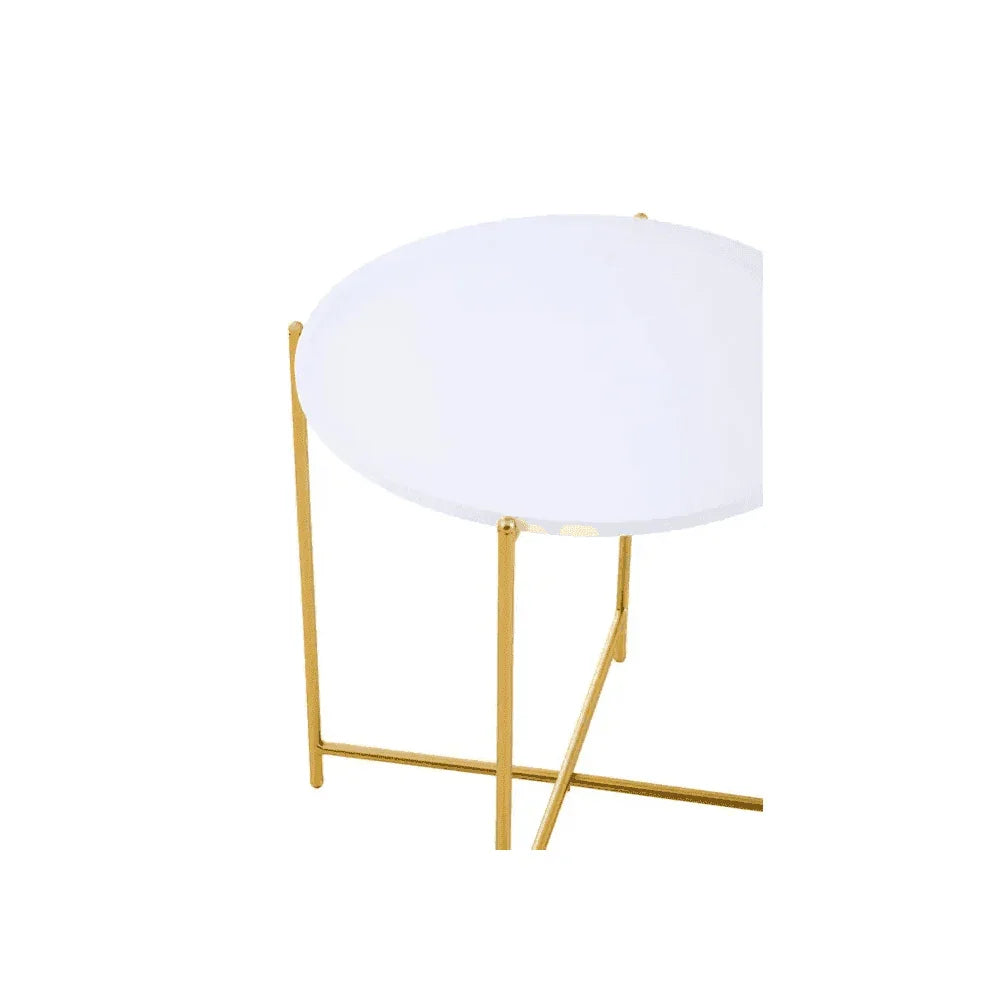 Orion White Top Side Table