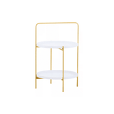 Orion Two Tier White &amp; Gold Side Table