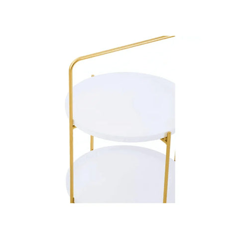 Orion Two Tier White &amp; Gold Side Table