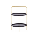 Orion Two Tier Black &amp; Gold Side Table