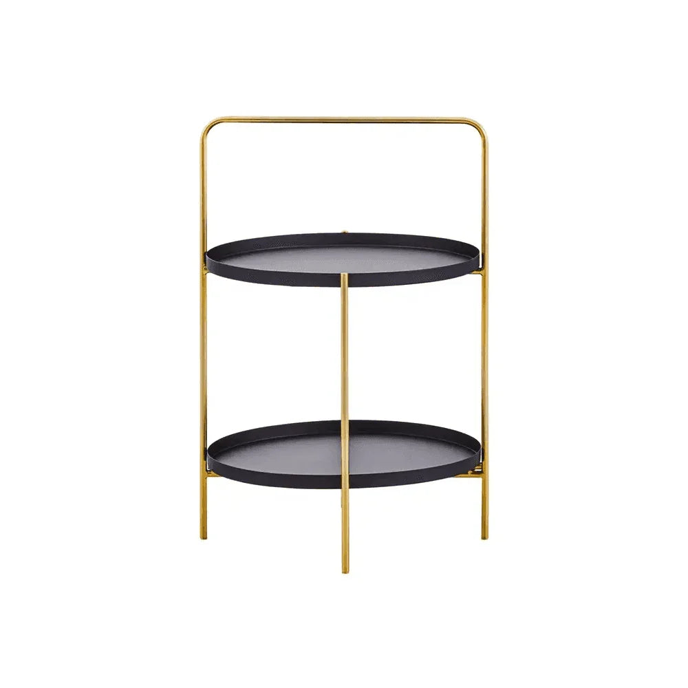 Orion Two Tier Black &amp; Gold Side Table