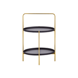 Orion Two Tier Black &amp; Gold Side Table