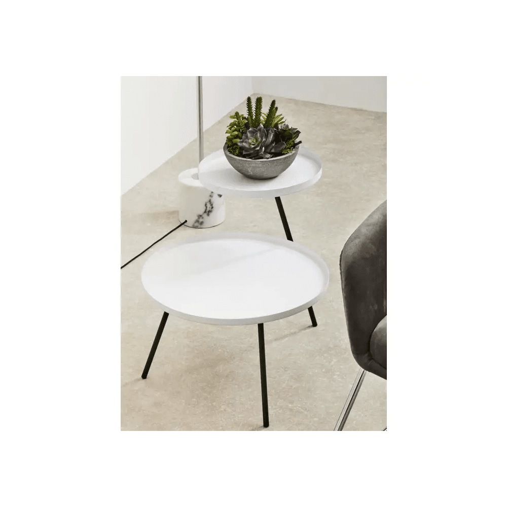Orion Two Shelf White &amp; Black Side Table