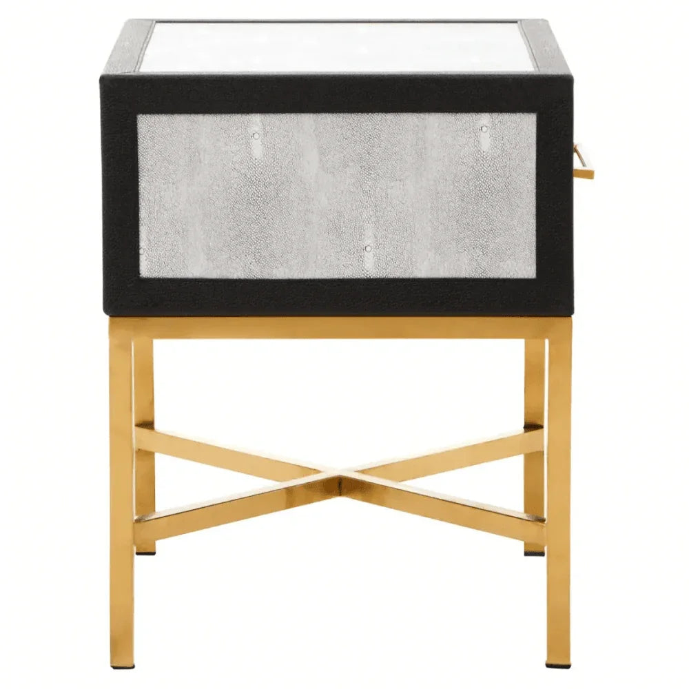 Cadence Grey Shagreen Side Table
