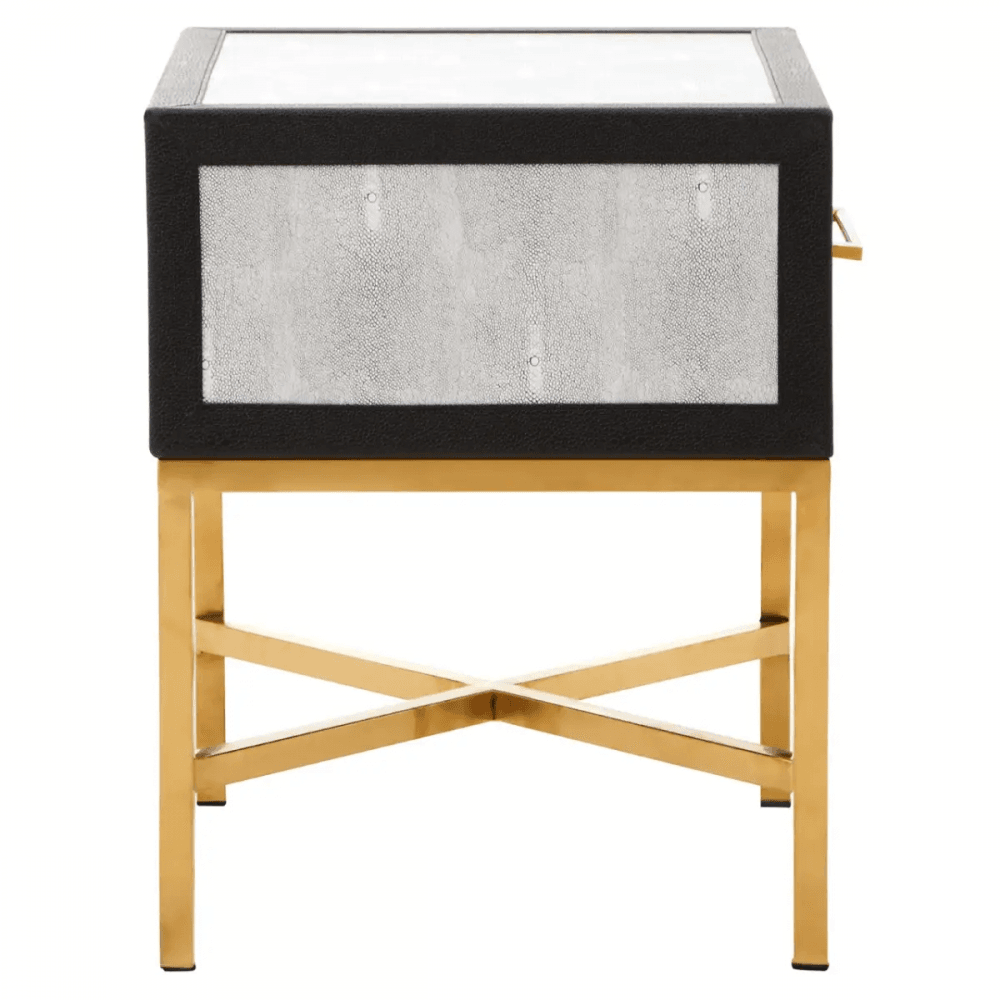 Cadence Grey Shagreen Side Table