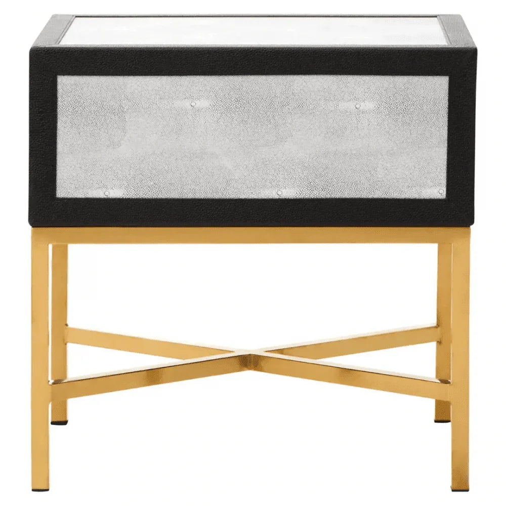 Cadence Grey Shagreen Side Table