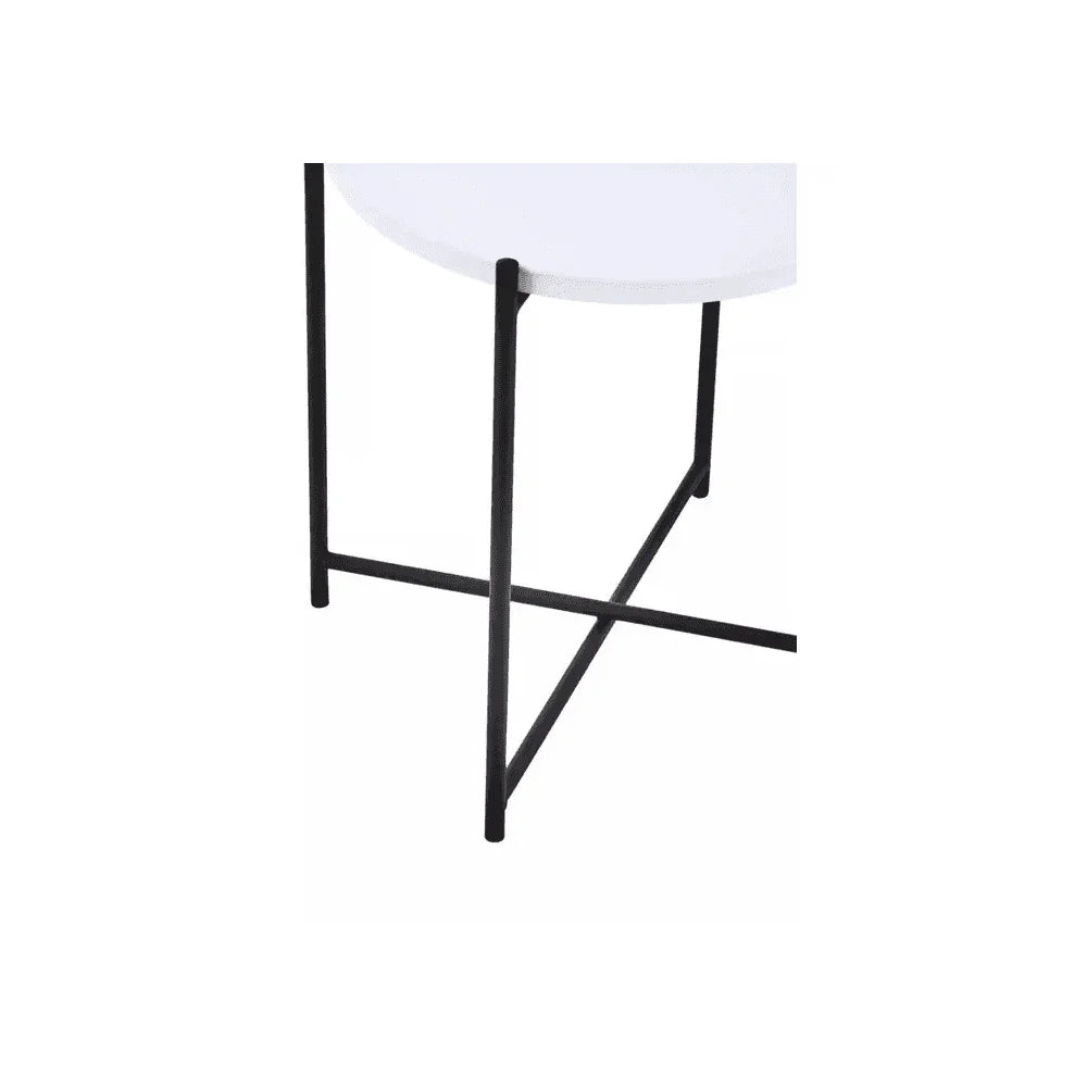 Orion Round White Top Side Table