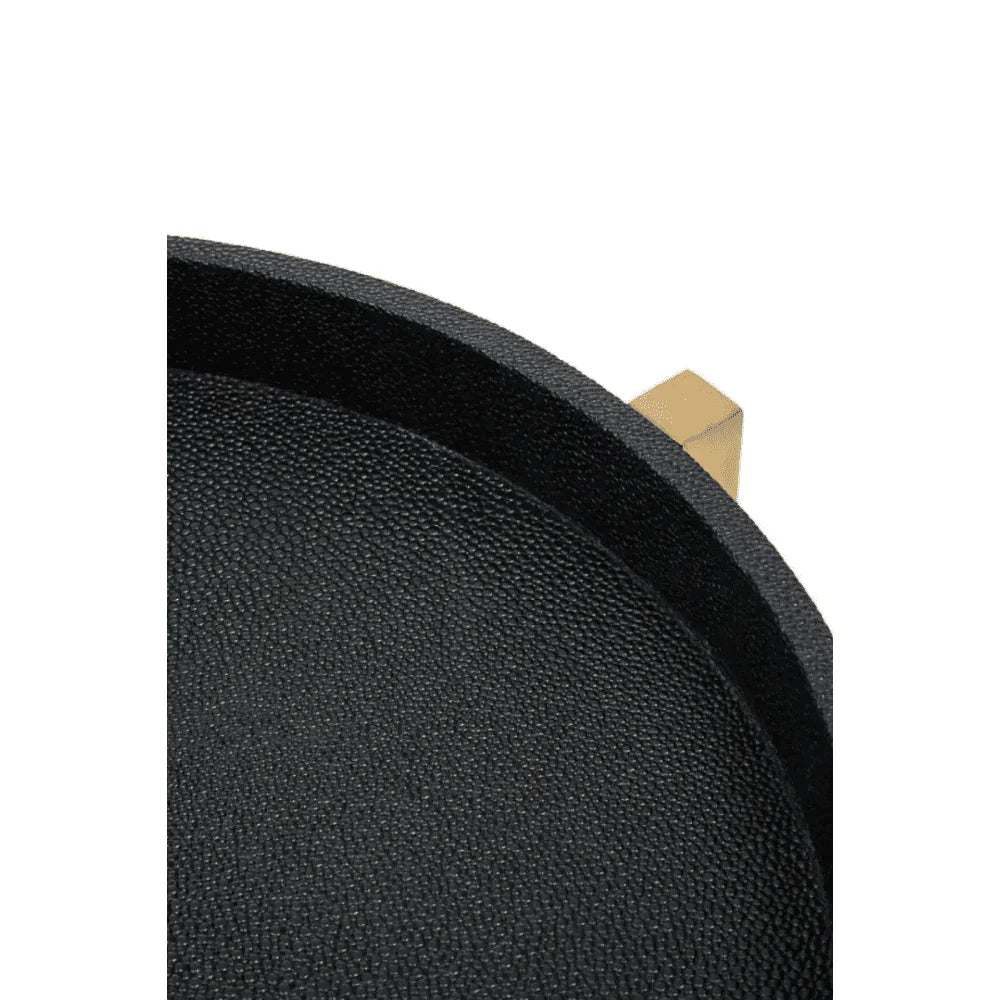 Cordoba Set Of Two Black Shagreen Tray Tables