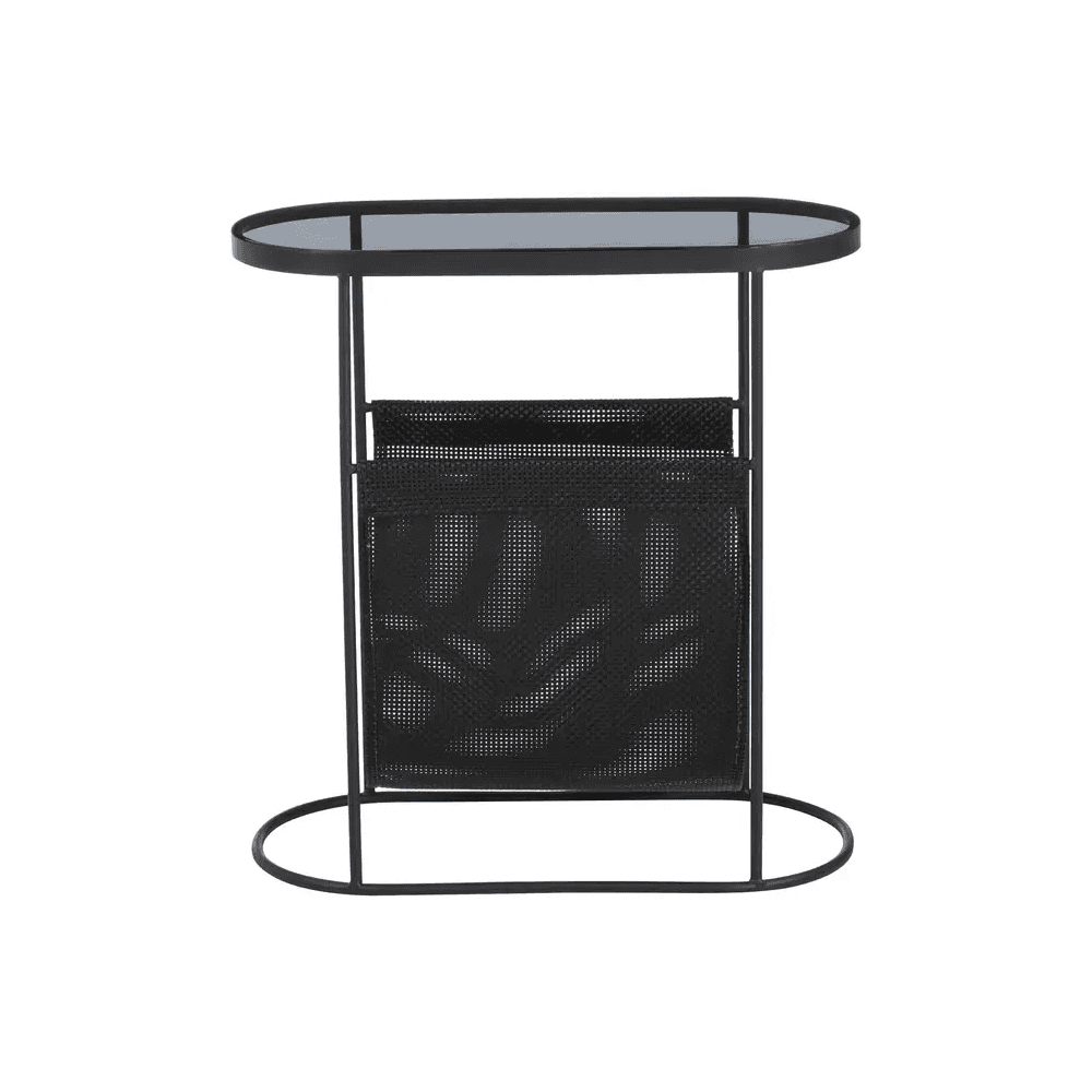 Edge Grey Glass Side Table
