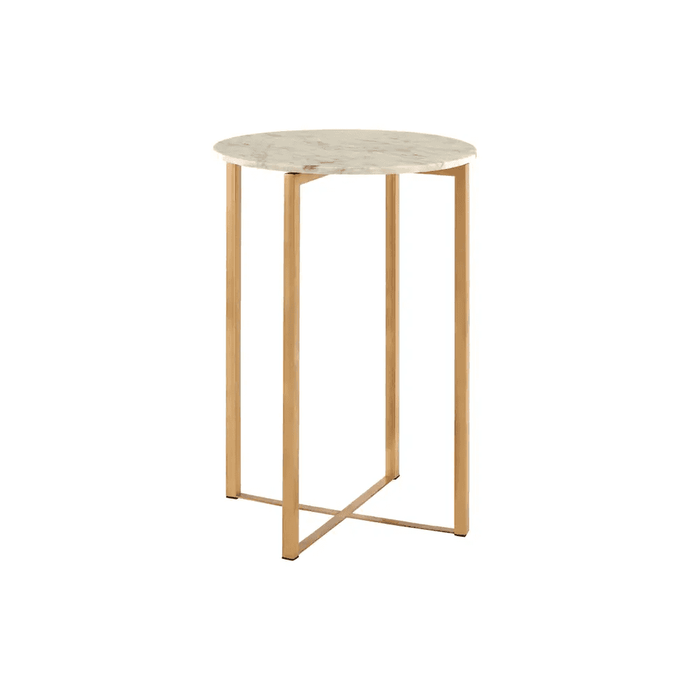 Titan White Marble Table with Lattice Base