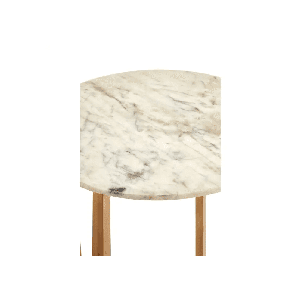 Titan White Marble Table with Lattice Base
