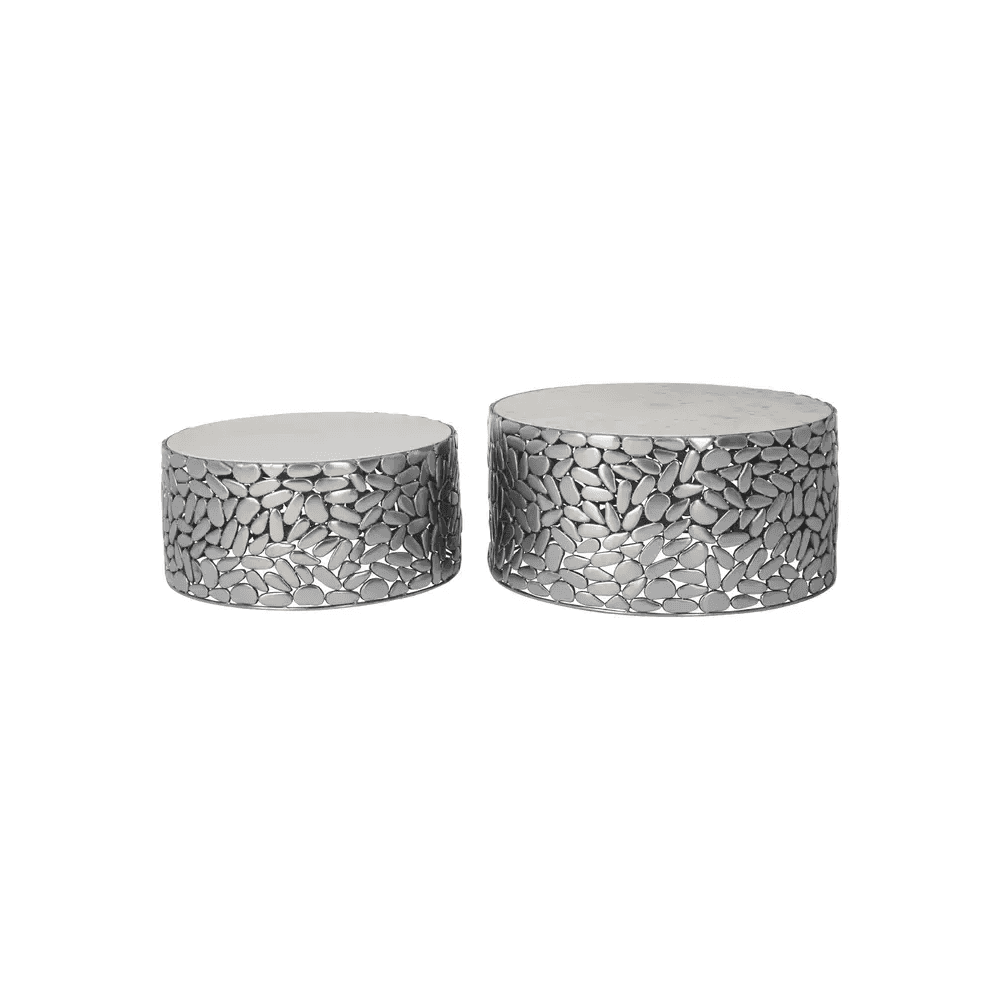 Titan Set of 2 Antique Pewter Side Tables