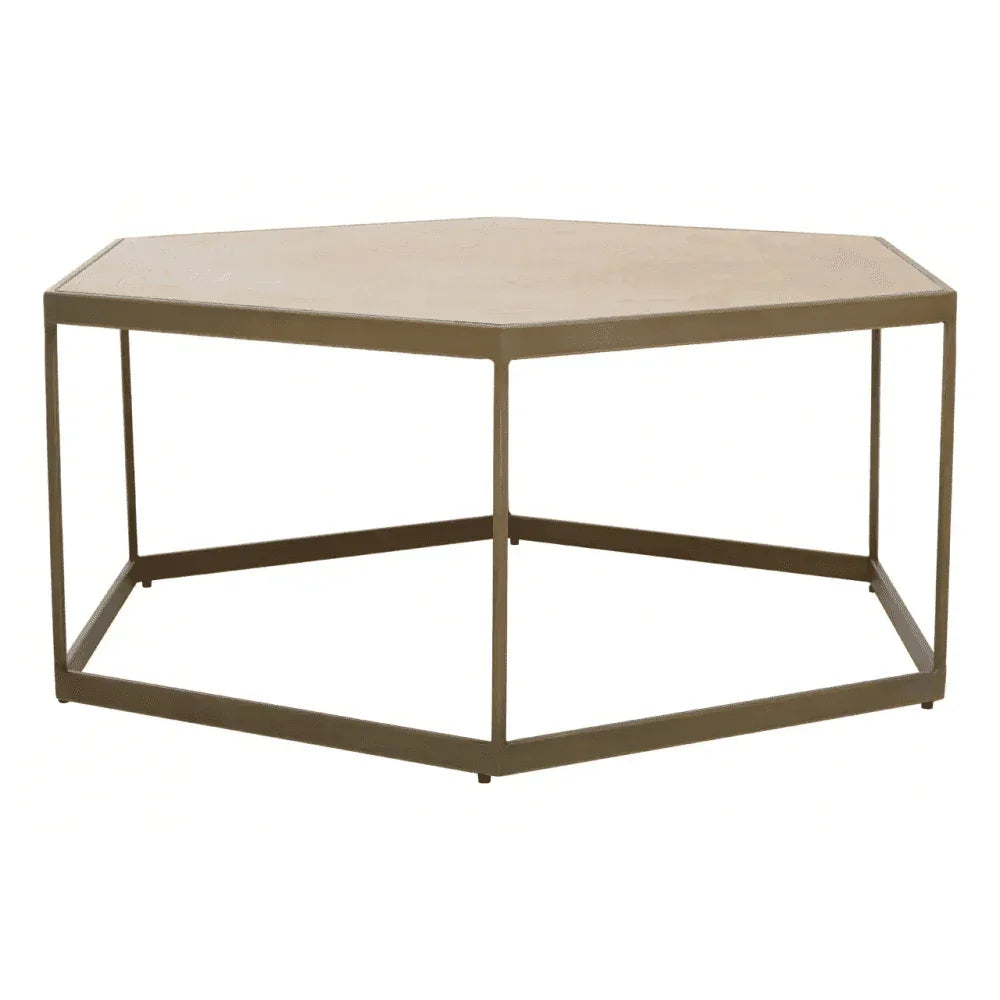 Terrence Hexagonal Brown Coffee Table