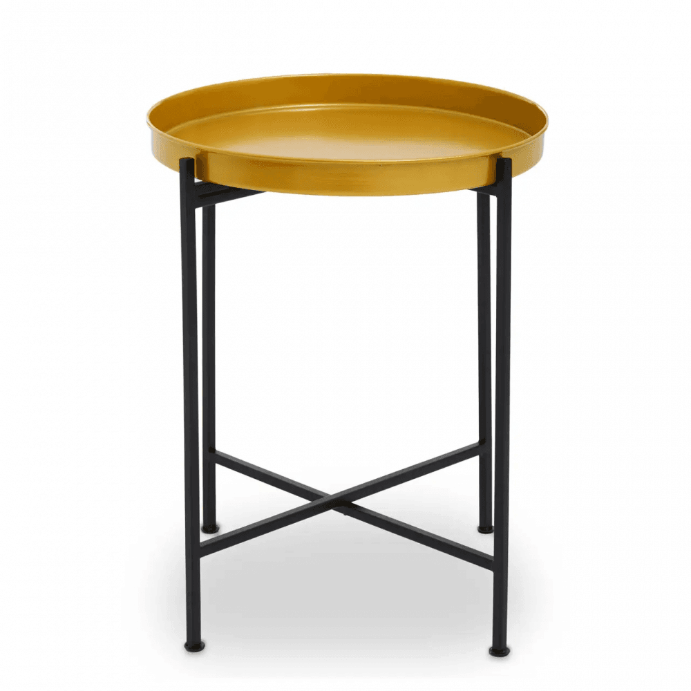 Calista Small Brass And Black Finish Side Table