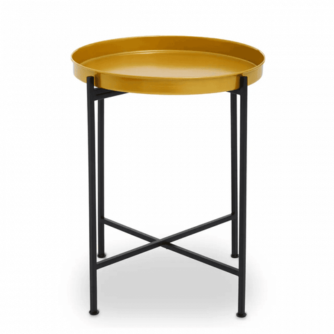 Calista Small Brass And Black Finish Side Table