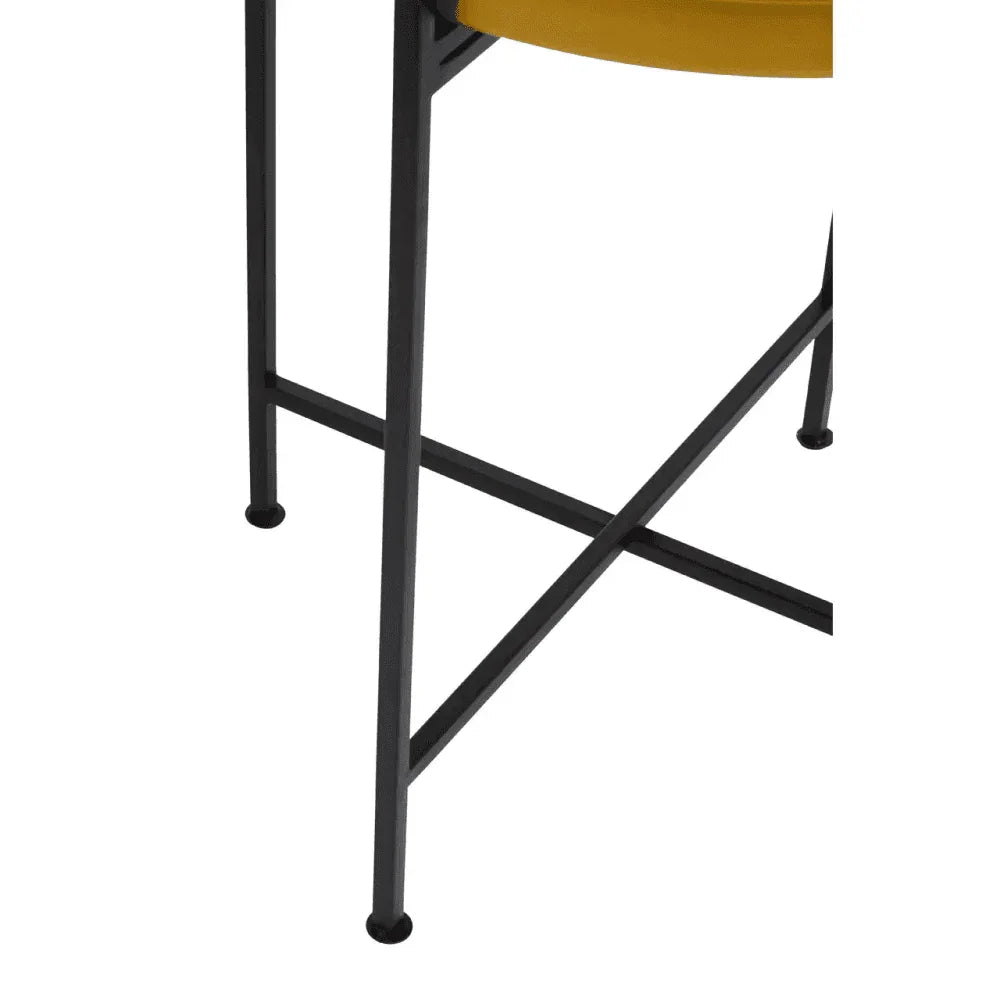 Calista Small Brass And Black Finish Side Table