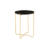 Titan Black Finish Round Top Side Table