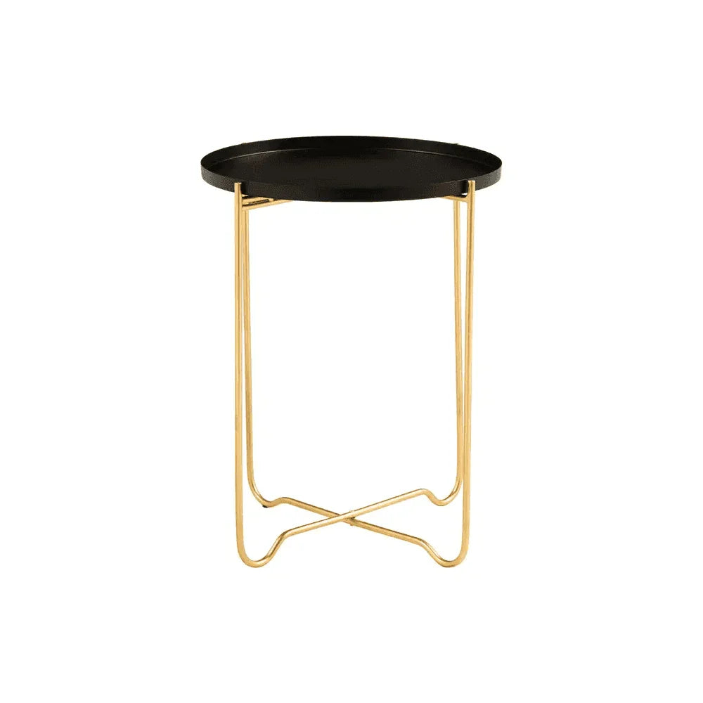 Titan Black Finish Round Top Side Table