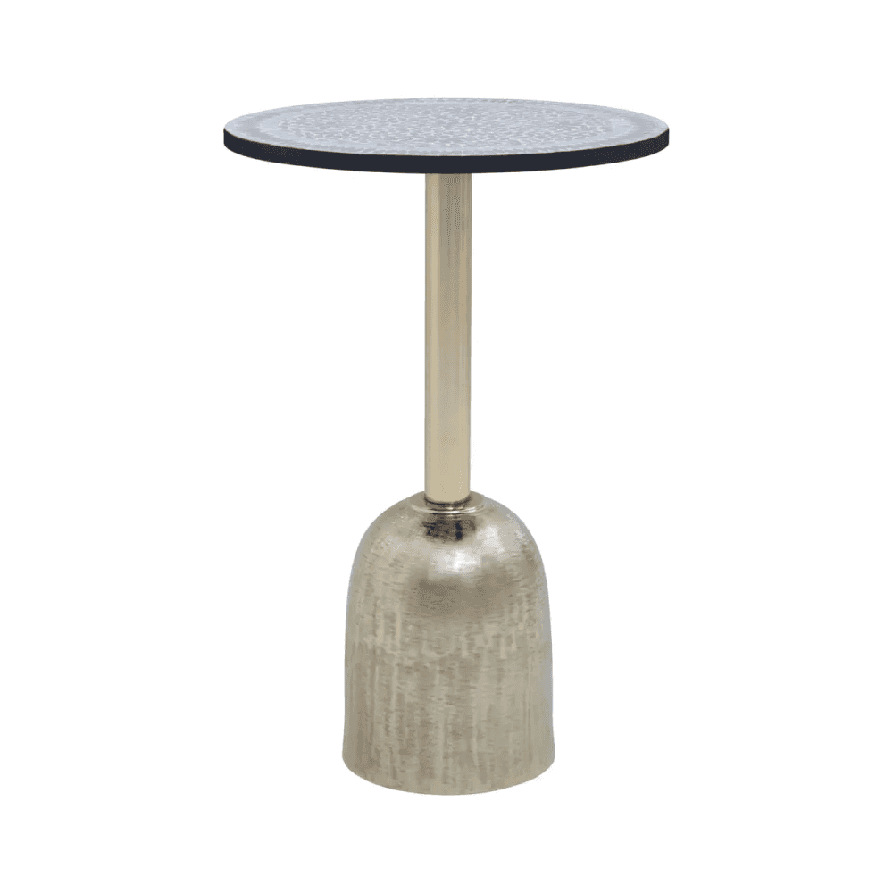 Aveline Mosaic Top Gold Base Side Table