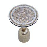 Aveline Mosaic Top Gold Base Side Table