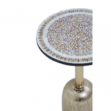 Aveline Mosaic Top Gold Base Side Table
