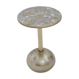 Aveline Mosaic Top Gold Finish Side Table