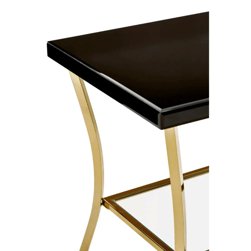 Lancaster Townhouse Black Mirror Side Table