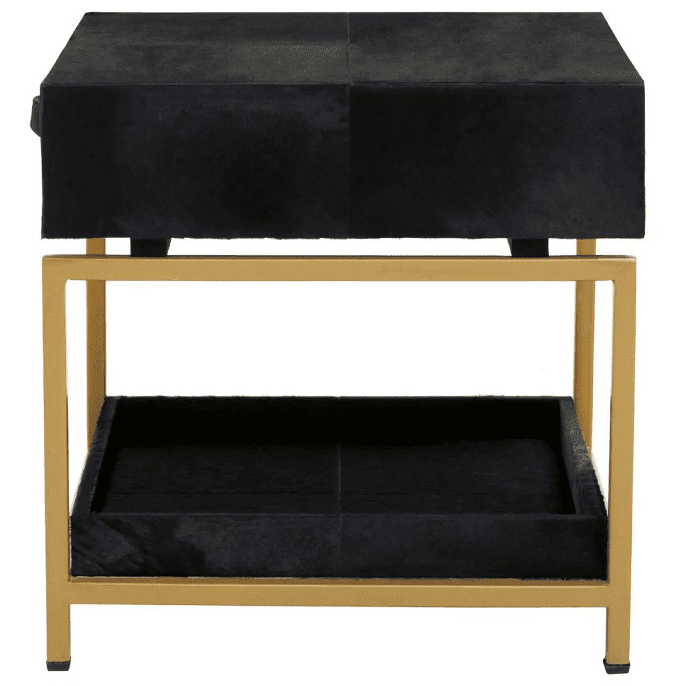 Lancaster Townhouse Hair On Hide Bedside Table