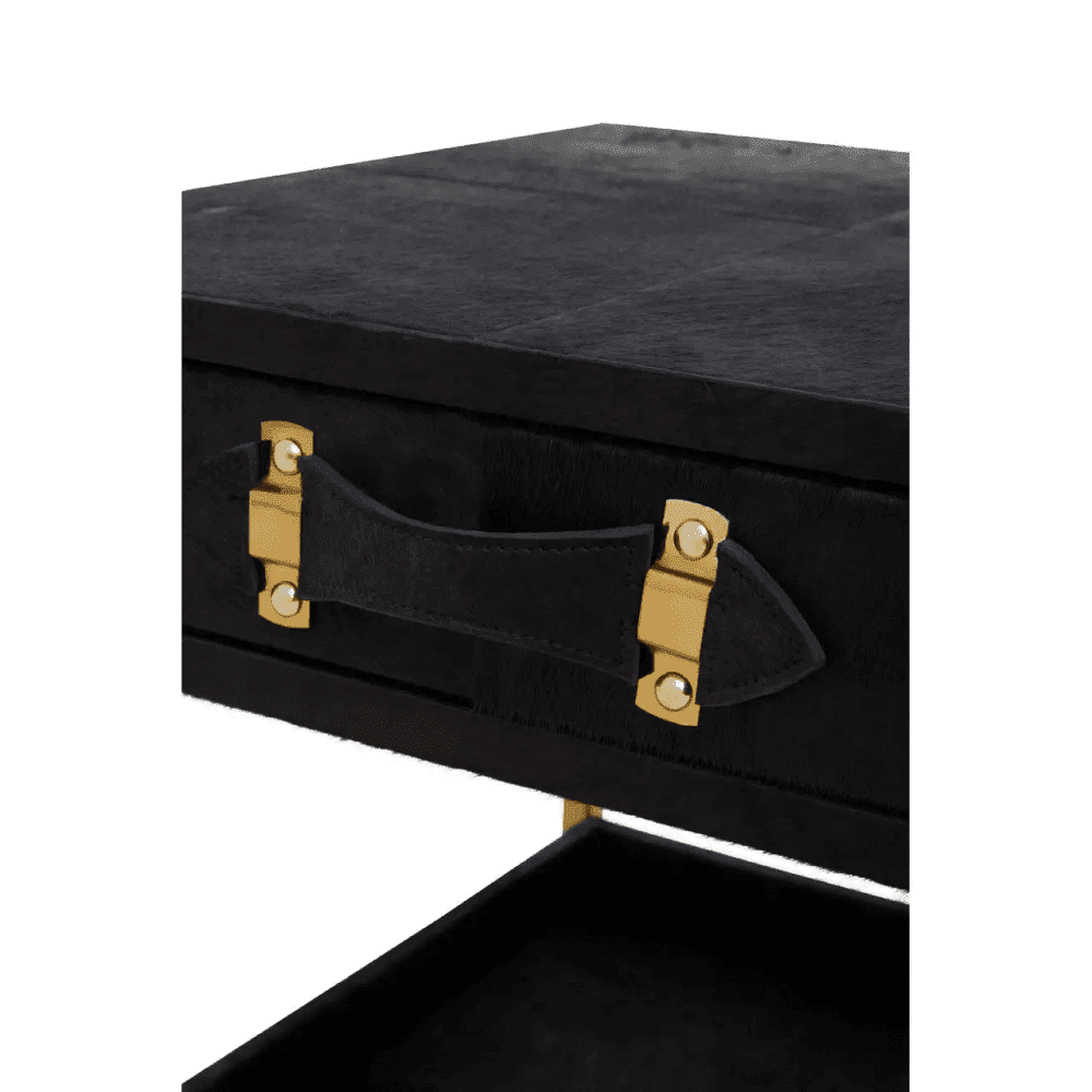 Lancaster Townhouse Hair On Hide Bedside Table