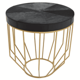 Lancaster Townhouse Hair On Hide Round Side Table