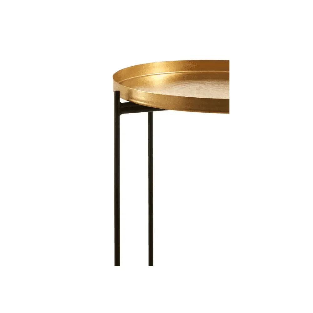 Titan Gold Finish Round Top Side Table