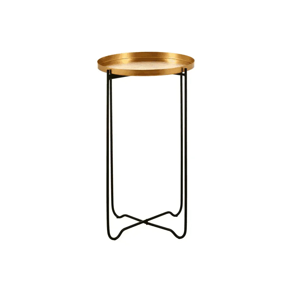 Titan Gold Finish Round Top Side Table