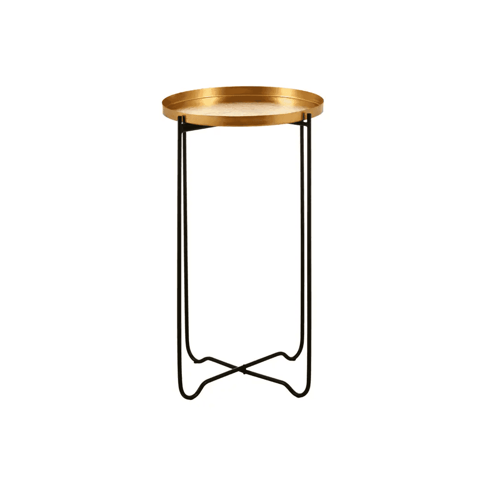 Titan Gold Finish Round Top Side Table