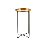 Titan Gold Finish Round Top Side Table
