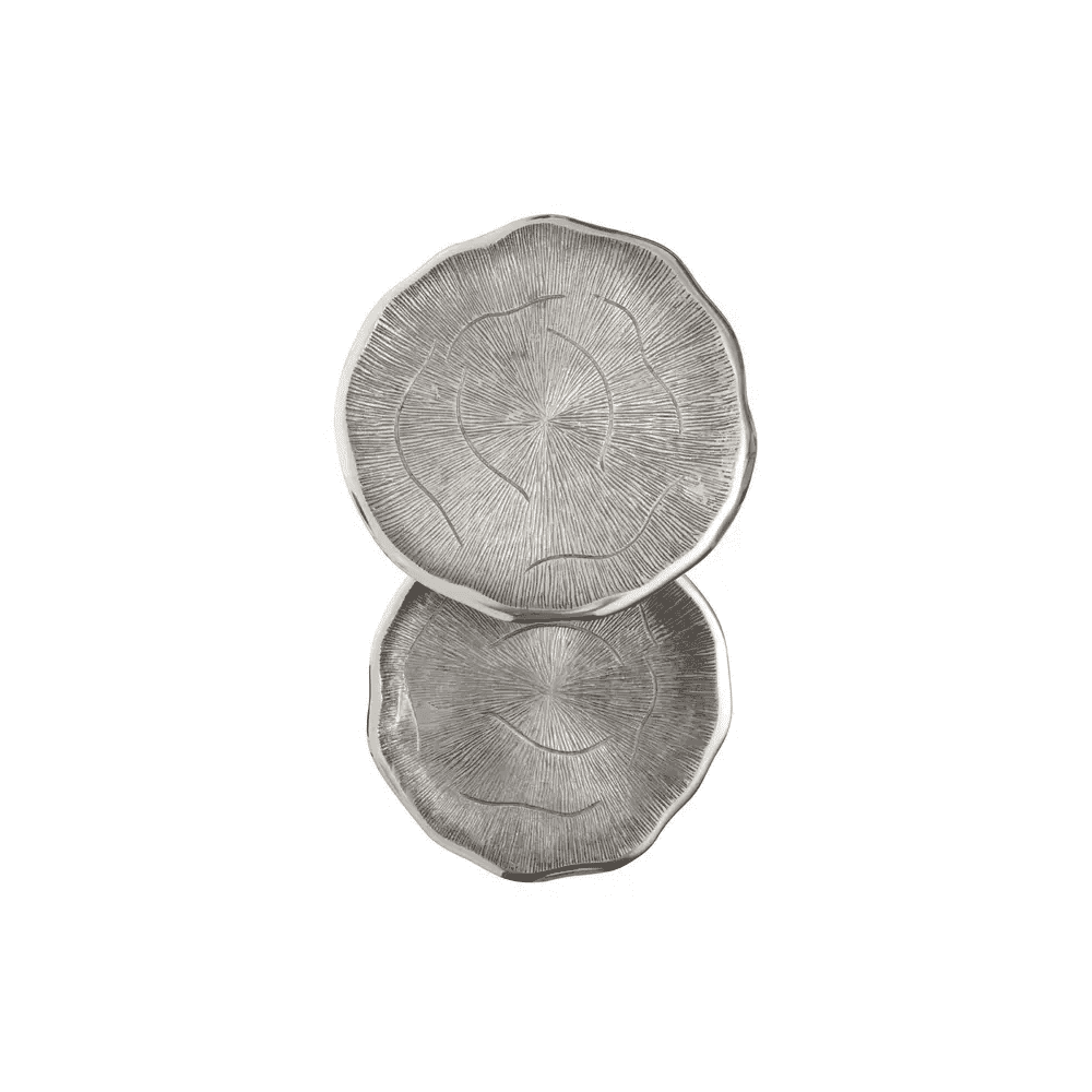 Westend Set Of Two Oak Effect Silver Top Side Tables