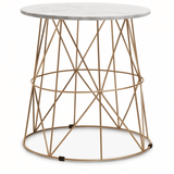 Aurelia White Marble Round Side Table